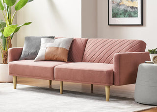Chloe Futon Sofa Bed, Old Rosa Velvet