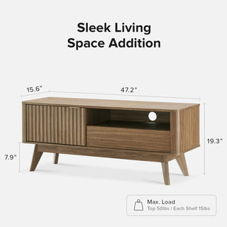 Brooklyn 47" TV Stand, Natural Walnut