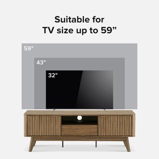 Brooklyn 57" TV Stand, Natural Walnut