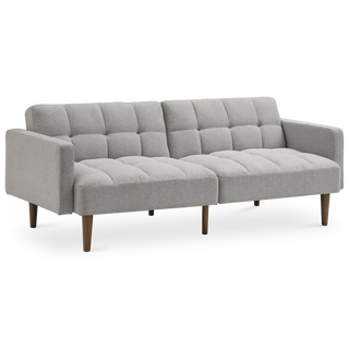 Aaron Futon Sofa Bed, Light Gray Fabric