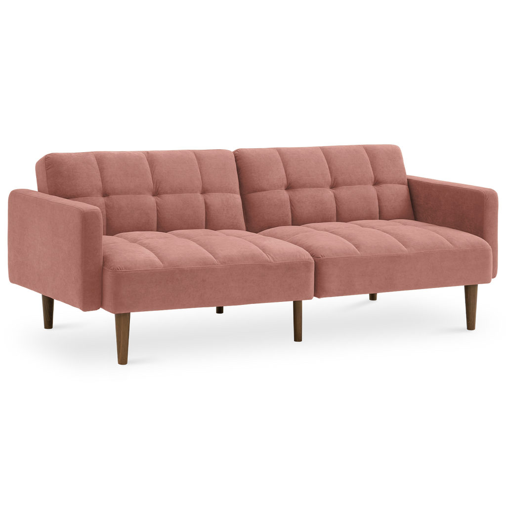 Aaron Futon Sofa Bed, Old Rosa Velvet