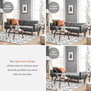 Aaron Futon Sofa Bed, Dark Gray Fabric