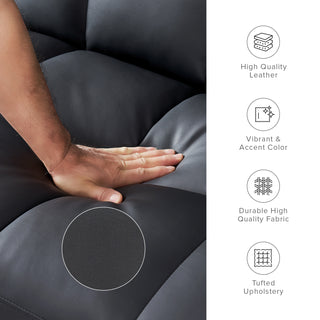 Aaron Futon Sofa Bed, Midnight Black Faux Leather