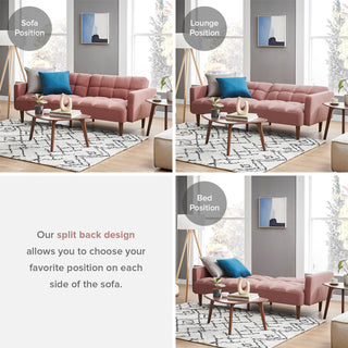 Aaron Futon Sofa Bed, Old Rosa Velvet