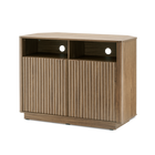 Brooklyn Corner TV Stand, Natural Walnut