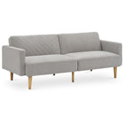 Chloe Futon Sofa Bed, Light Gray Fabric