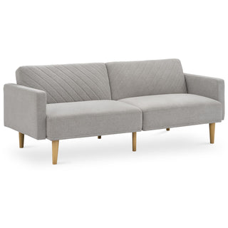 Chloe Futon Sofa Bed, Light Gray Fabric