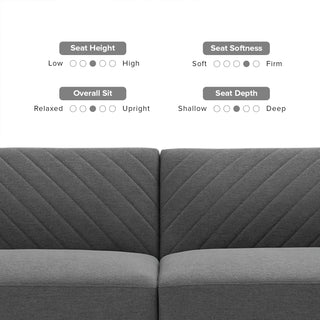 Chloe Futon Sofa Bed, Dark Gray Fabric