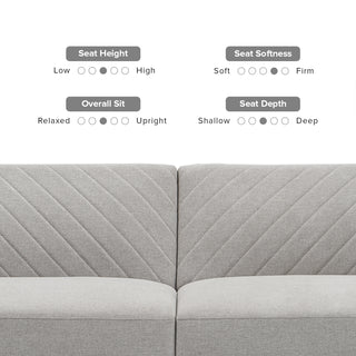 Chloe Futon Sofa Bed, Light Gray Fabric