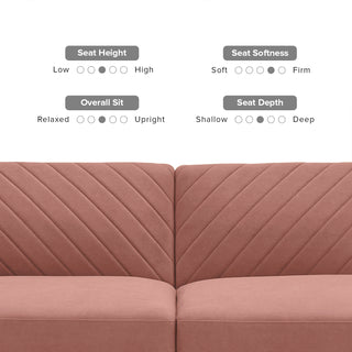 Chloe Futon Sofa Bed, Old Rosa Velvet
