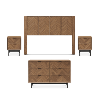 Axis 4-Piece Bedroom Set (Headboard, Nightstands, 6-Drawer Dresser)