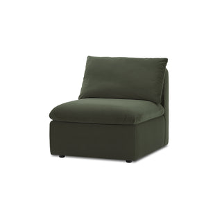 Macy Armless Storage Seat, Olive Green Velvet