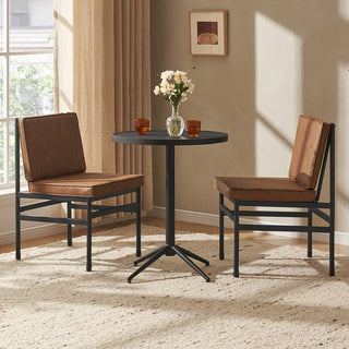Odelia Bistro Set (Pecan Brown Faux Leather)