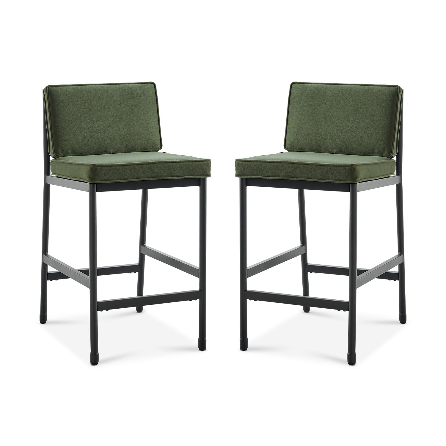 Odelia Counter Chairs (Olive Green Velvet) Mopio
