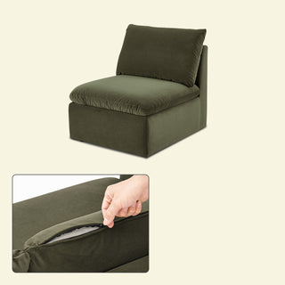 Macy Washable Slipcover for Armless Storage Seat, Olive Green Velvet