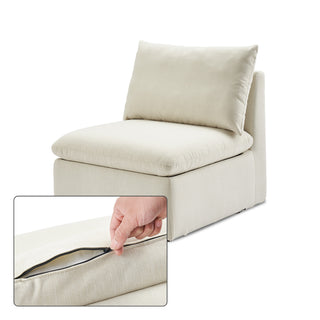 Macy Washable Slipcover for Armless Storage Seat, Oat