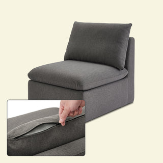 Macy Washable Slipcover for Armless Storage Seat, Stone Gray