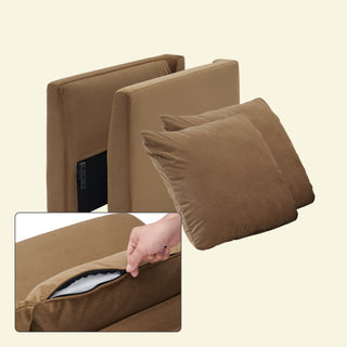 Macy Washable Slipcover for Armrest Set, Hazelnut Brown Velvet