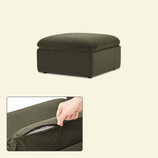 Macy Washable Slipcover for Ottoman Storage Seat, Olive Green Velvet
