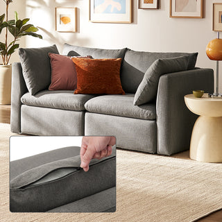 Macy Washable Slipcover for Loveseat with Storage, Stone Gray