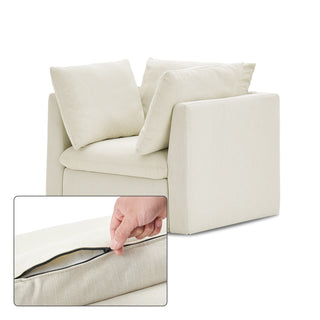 Macy Washable Slipcover for Armchair Storage Seat, Oat