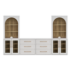 Dresser TV Stand with Acrylic Cabinet Bookshelves