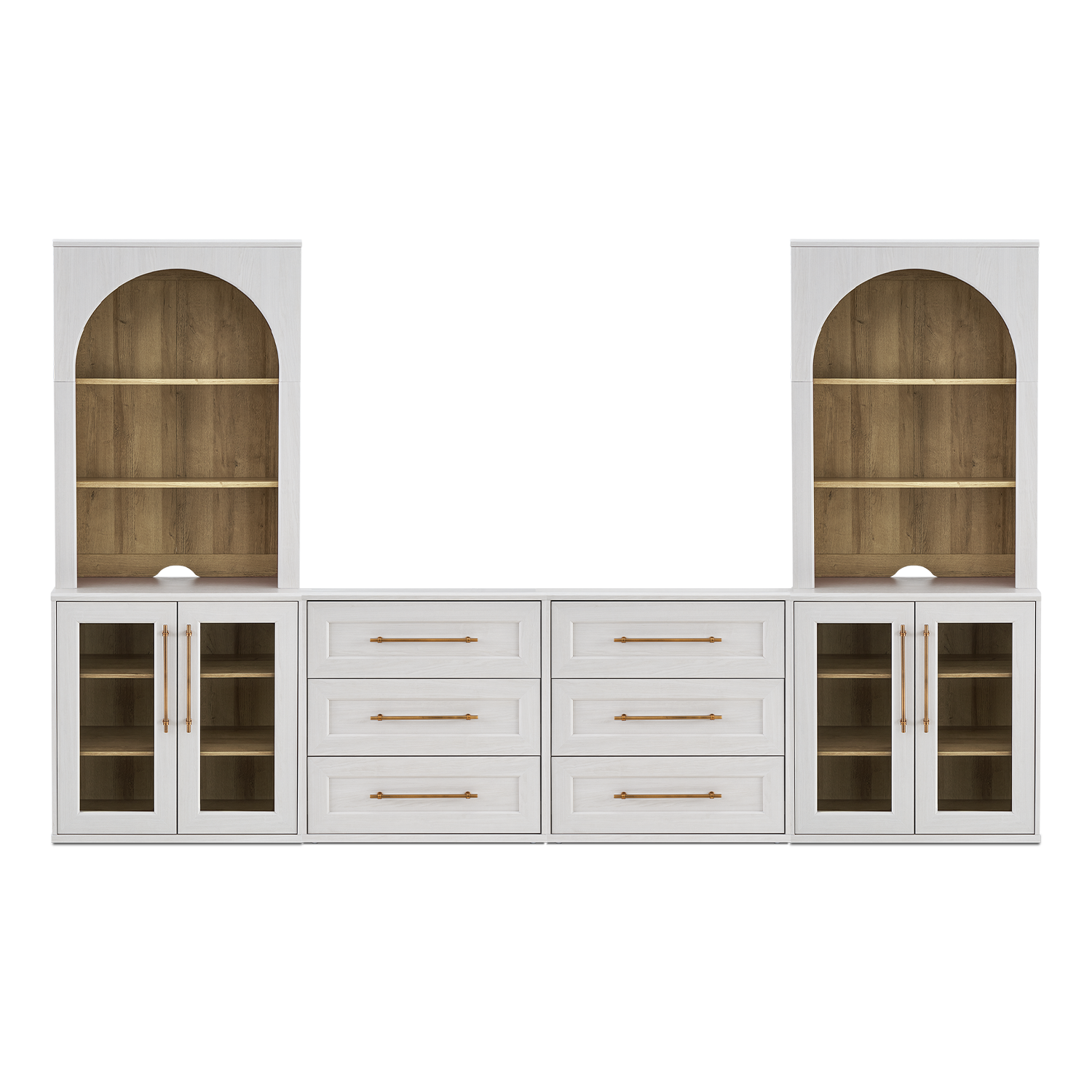 Blake 4 Piece Entertainment Center with Storage, Dresser TV Stand with – Mopio