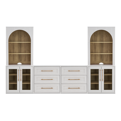 Blake 4 Piece Entertainment Center with Storage, Dresser TV Stand with Mopio Blake 4 Piece Entertainment Center with Storage, Dresser TV Stand with Mopio