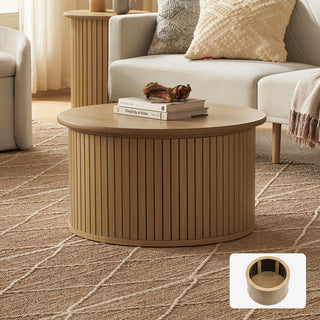 Quin Coffee Table & Side Table, Light Oak