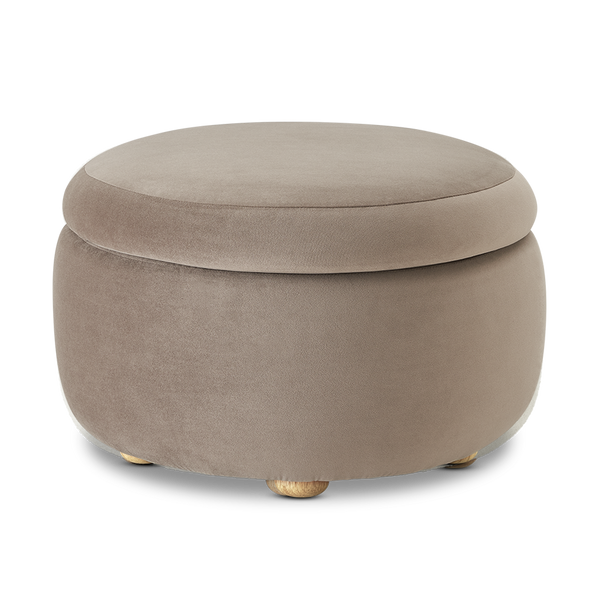 Luna Storage Ottoman, Mocha Brown Velvet