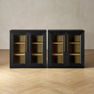 Blake Modular Storage Cabinet Acrylic, Black Oak