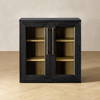 Blake Modular Storage Cabinet Acrylic, Black Oak