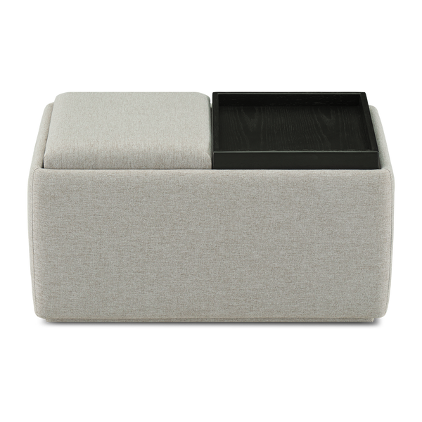 Levi Storage Tray Bench, Light Gray