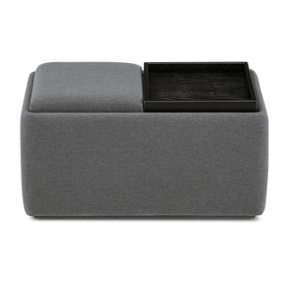 Levi Storage Tray Bench, Dark Gray