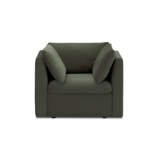 Macy Armchair with Storage, Olive Green Velvet