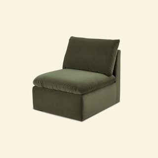 Macy Armchair with Storage, Olive Green Velvet