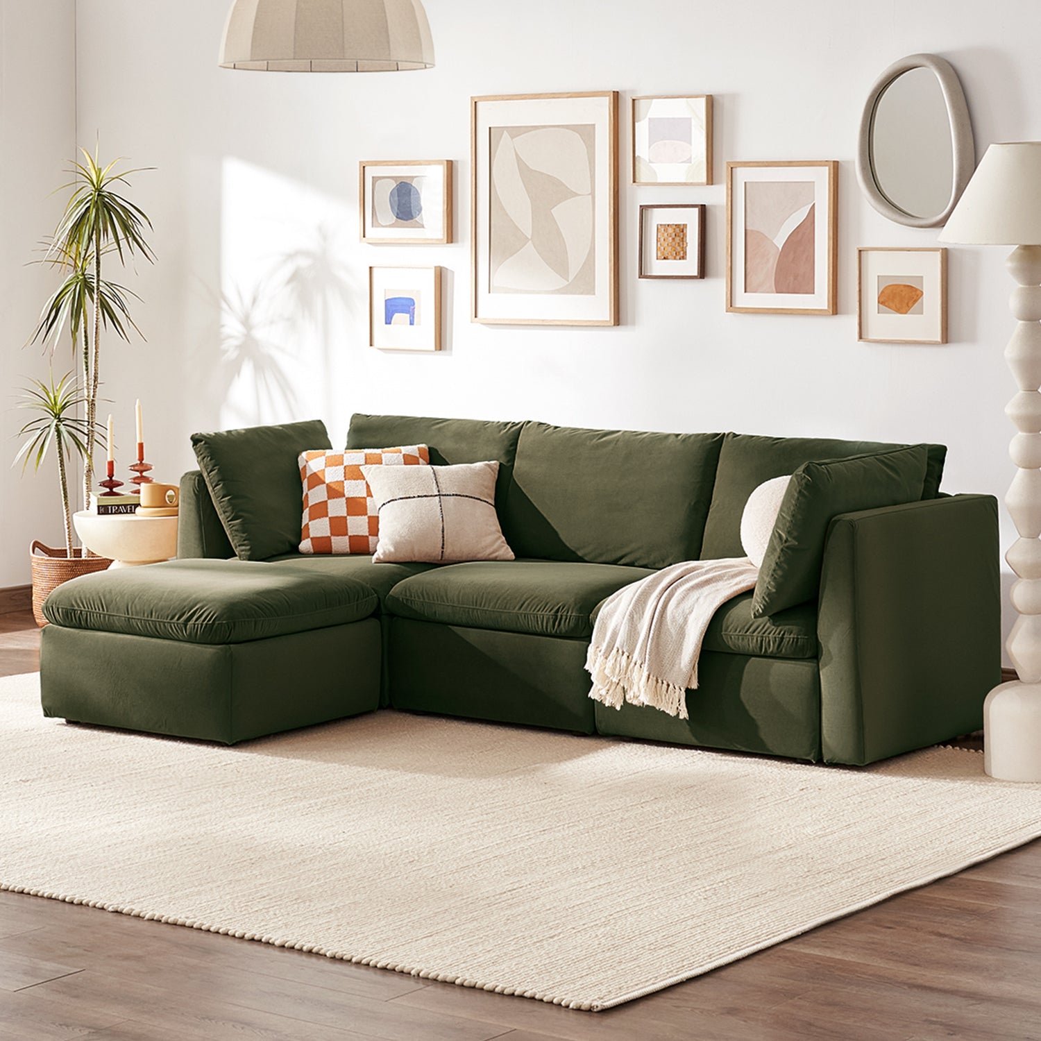 Chenille Modular Sectional Target Green Couch Macy Seats Modular