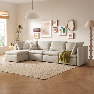 Macy 5 Seats Modular Sectional Sofa with Fully Removable Covers, Large Storage (Oat) [2nd gen]