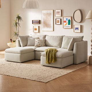 Macy 5 Seats Modular Sectional Sofa with Fully Removable Covers, Large Storage (Oat) [2nd gen]