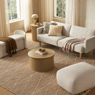 Quin Coffee Table & Side Table, Light Oak