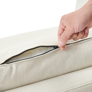 Macy Washable Slipcover for Armless Storage Seat, Oat