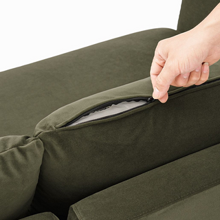 Macy Washable Slipcover for 5 Seats Modular Sectional Sofa with Storage, Olive Green Velvet