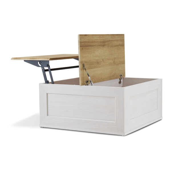 Blake Lift Top Chest Coffee Table with Storage, White Oak