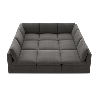 Macy Pit-Sectional Sofa with Fully Removable Covers, Large Storage (Stone Gray) [2nd Gen]