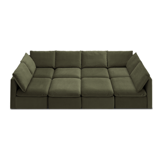 Macy Pit-sectional Sofa, Olive Green Velvet [2nd gen]