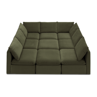 Macy Pit-sectional Sofa, Olive Green Velvet [2nd gen]