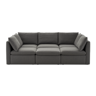 Macy Pit-Sectional Sofa with Fully Removable Covers, Large Storage (Stone Gray) [2nd Gen]