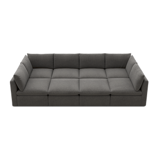 Macy Pit-Sectional Sofa with Fully Removable Covers, Large Storage (Stone Gray) [2nd Gen]