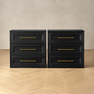 Blake 3 Drawer Dresser, Black Oak