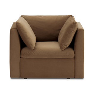 Macy Armchair with Storage, Hazelnut Brown